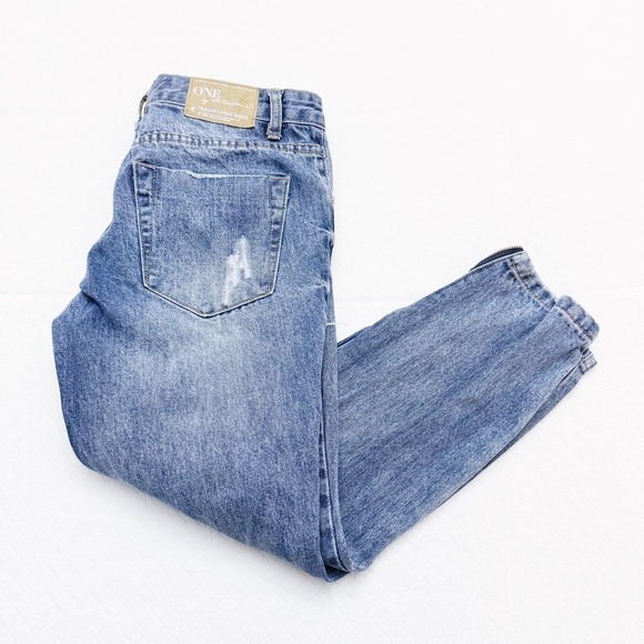 One Teaspoon Distressed Denim Jeans Trashed Free Birds Size 28 - Picture 3 of 10